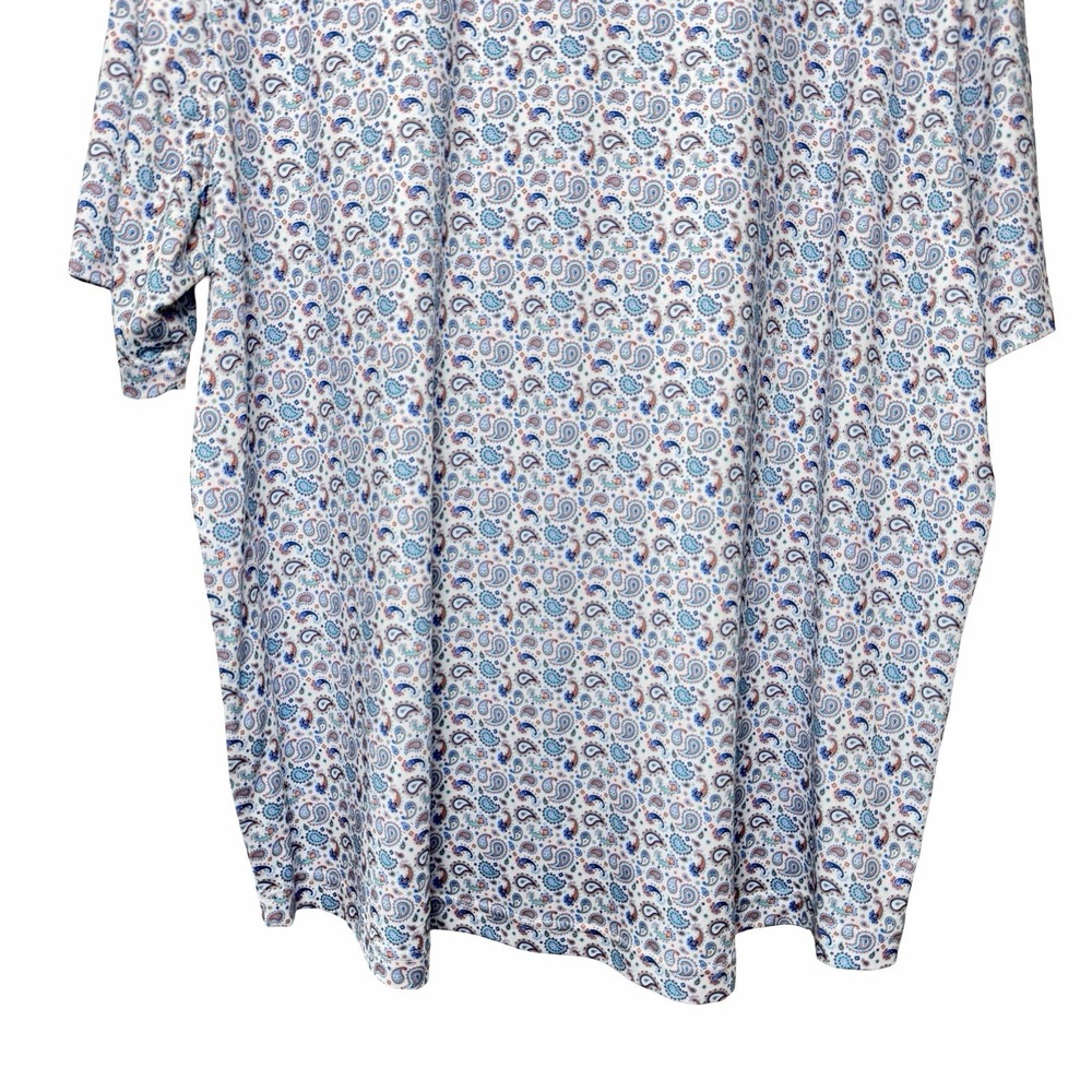 Johnston & Murphy XC4 Paisley Button Down Polo Shirt Short Sleeve XXL Golf Core - Picture 6 of 11